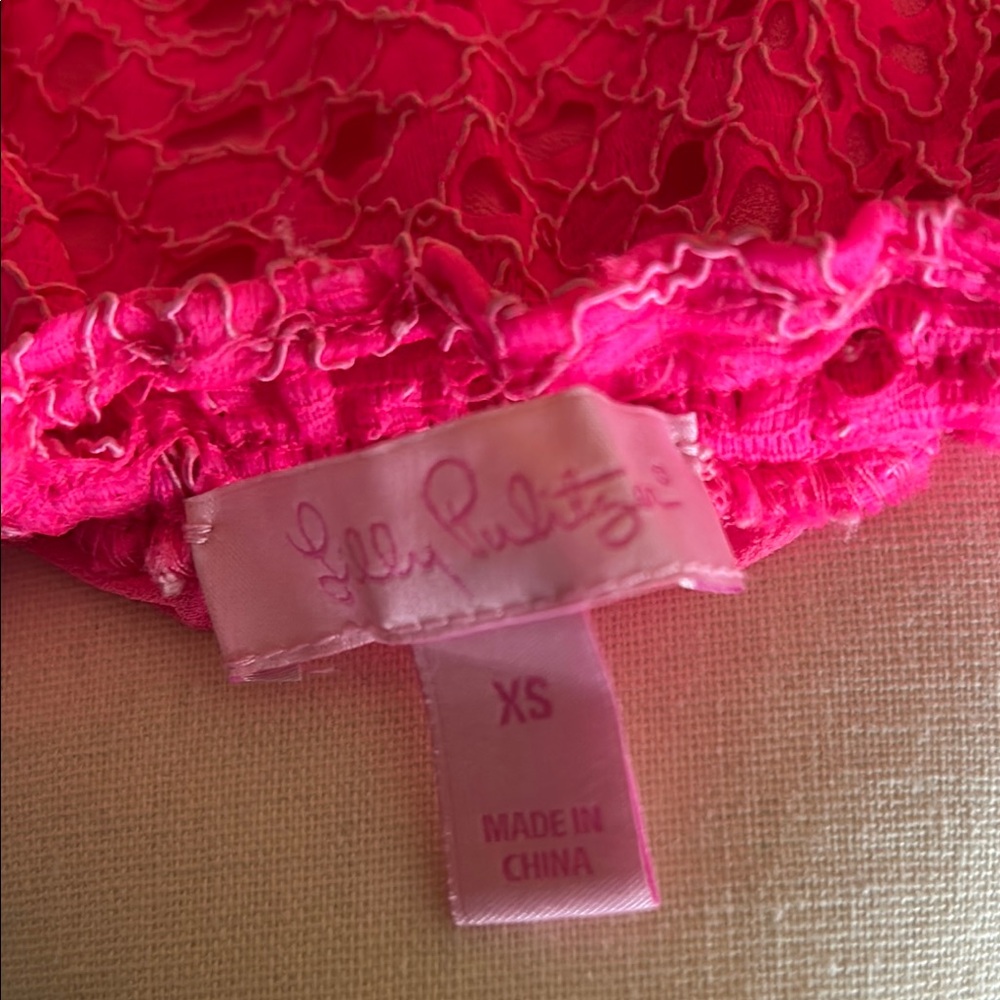 Lilly Pulitzer Pink Smocked Puff Sleeve Blouse - Picture 2 of 4